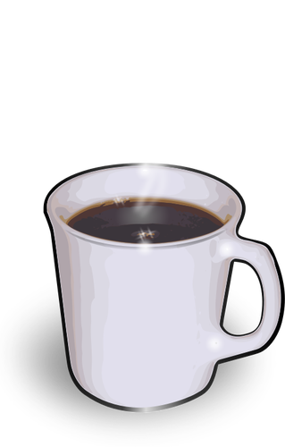 सफेद गर्म कॉफी के कप के वेक्टर क्लिप आर्ट