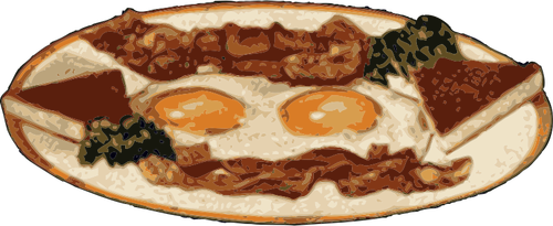 Vector graphics of bacon and egg breakfas