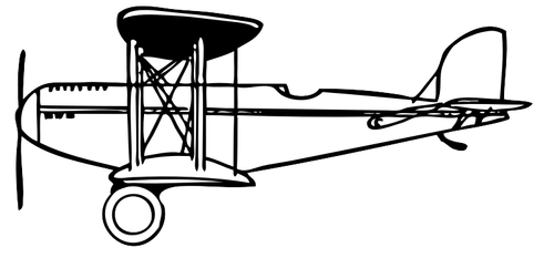 Vector clip art of a side view of a biplane