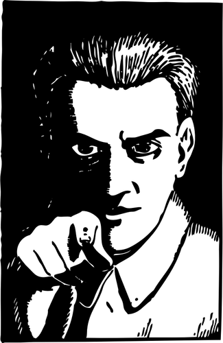 Image de vecteur pointant effrayant gars