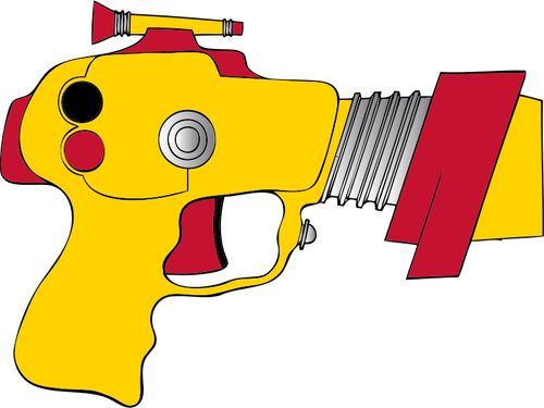 Vector illustration of yellow and red space gun