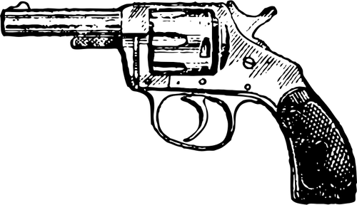 Vektorové ilustrace z revolveru s gumovou rukojetí