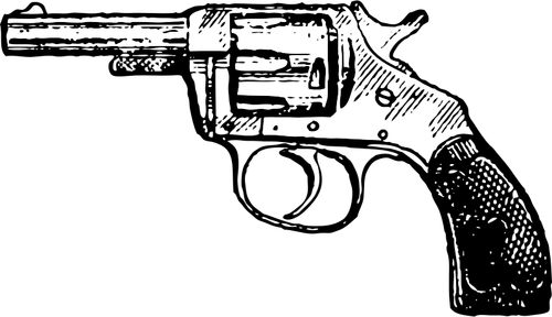 Ilustrasi vektor pistol dengan pegangan karet