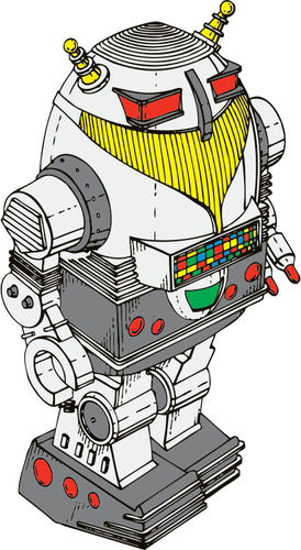 Sci-fi toy robot vector drawing