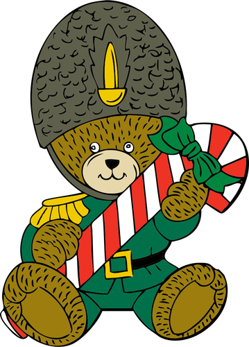 Oso de guardia de la Navidad del vector