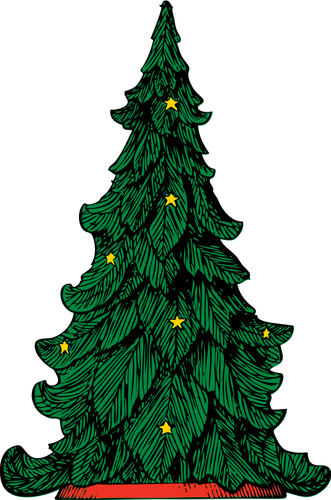 Christmas tree vector drawing