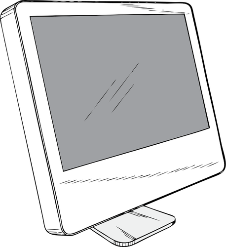 Плоский экран компьютера векторное изображение