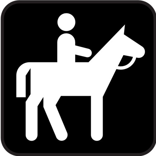 Pictograma de un caballo a caballo campo único vector de la imagen