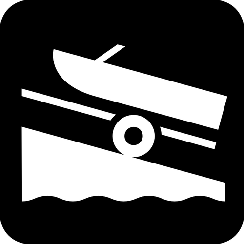 ボート トレーラーのベクトル画像のピクト