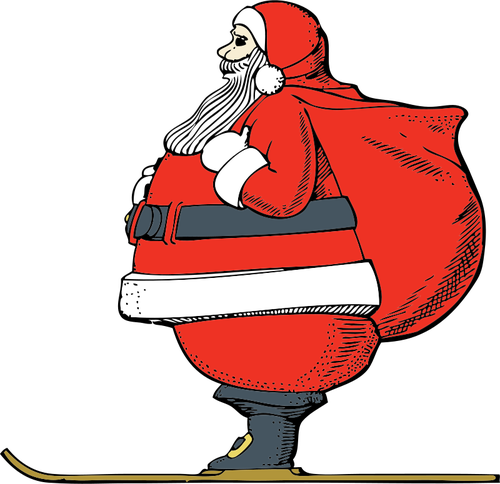 Kayak Santa vektör grafikleri