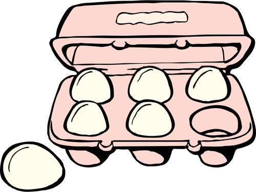 Carton of 6 eggs vector clip art