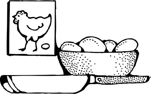 Hrnec vajec připraven být smažené vektorový obrázek