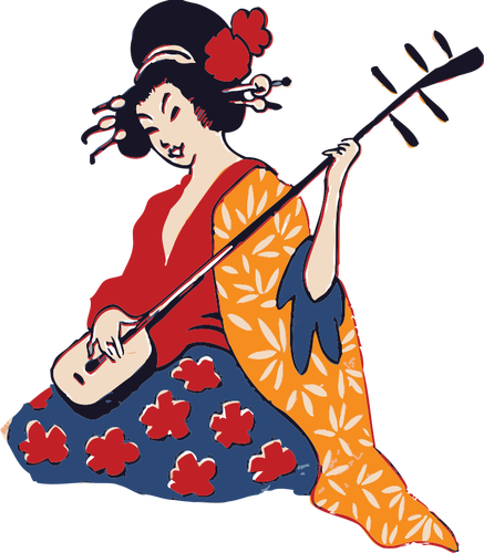 Geisha playing instrument