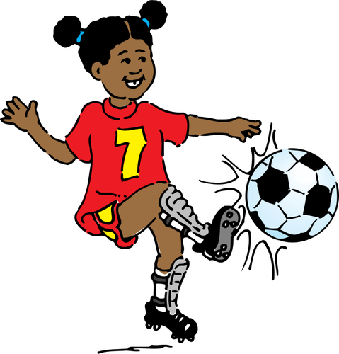 Imagem de vector menina joga futebol