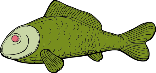 Illustration de vecteur pour le côté laid poisson vert