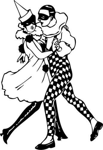 Couple dancing vector clip art