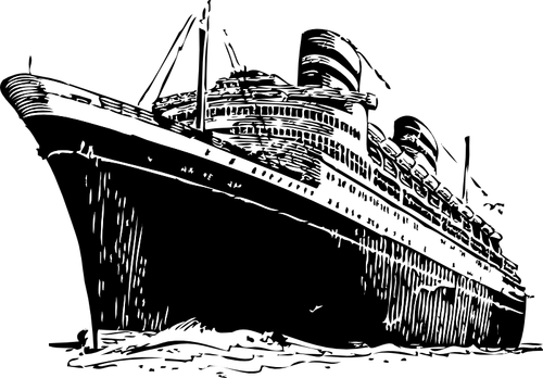 Dibujo vectorial de océano clásico del trazador de líneas