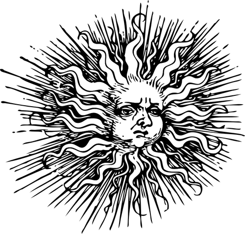 Matahari hias vektor ilustrasi
