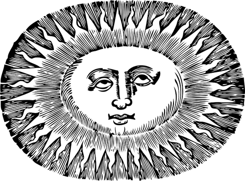 Matahari berbentuk oval vektor ilustrasi