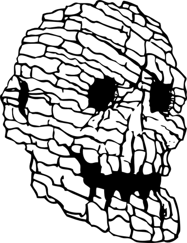 Ilustración de vector de cráneo de roca