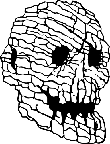 Rock skull vector illustration