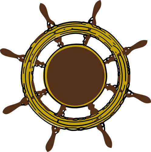 Gráficos de vetor de volante de navio de cor