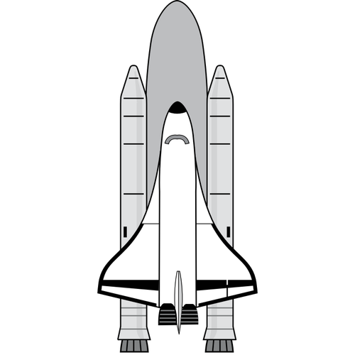 Space shuttle ready to take off vector drawing