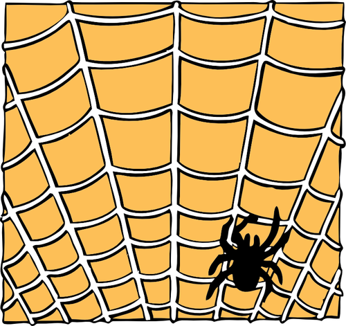 Vetor desenho de aranha em uma teia de aranha