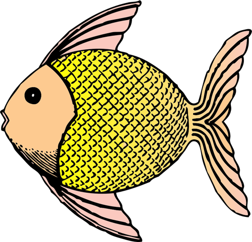 Vektor ilustrasi bermotif ikan tropis