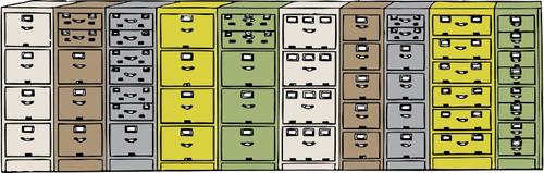 Vertikal filing cabinet vektor gambar