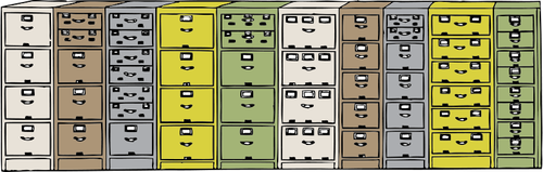 Vertical filing cabinets vector image