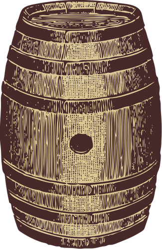 Vector image of a wooden barrel