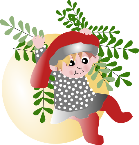 Little girl in Christmas vector