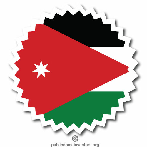 Autocollant rond de drapeau de Jordanie