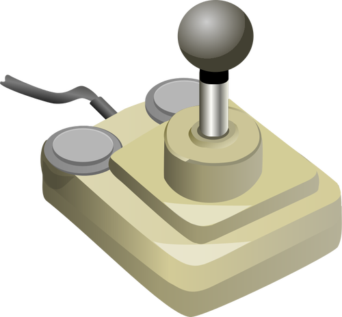 Beige and gray video game joystick vector illustration