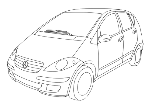 Mercedes Class A W169 vector outline