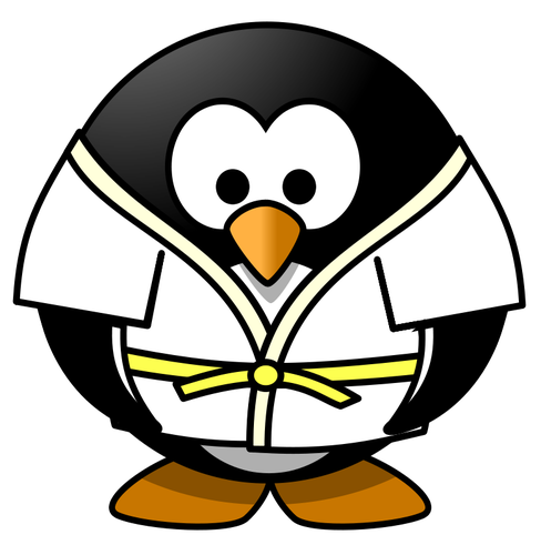 Judo pinguïn vector afbeelding