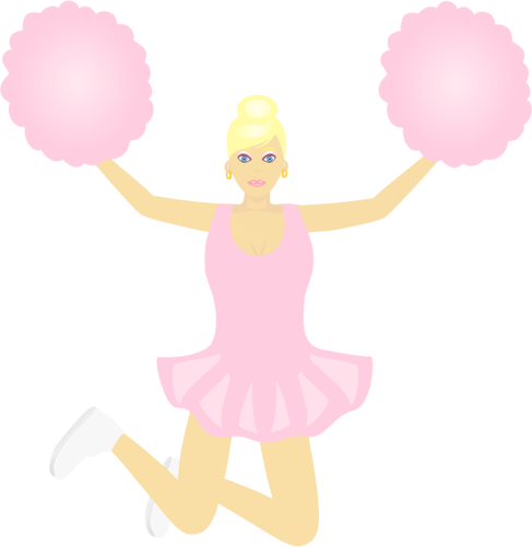 Vektori kuva tanssiva cheerleader tyttö