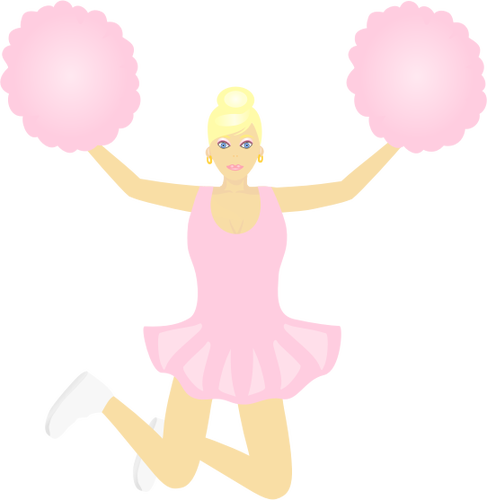 Vector illustration of dancing cheerleader girl