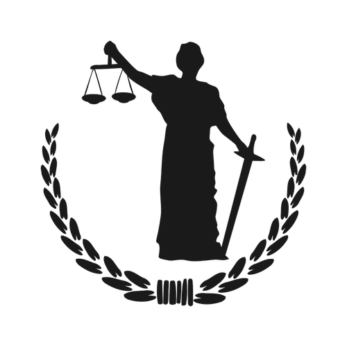 Богиня правосудия знак векторное изображение