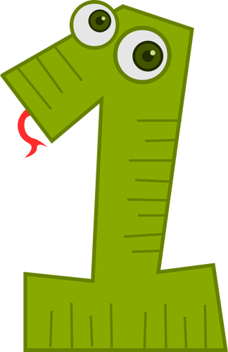 Snake number one vector clip art