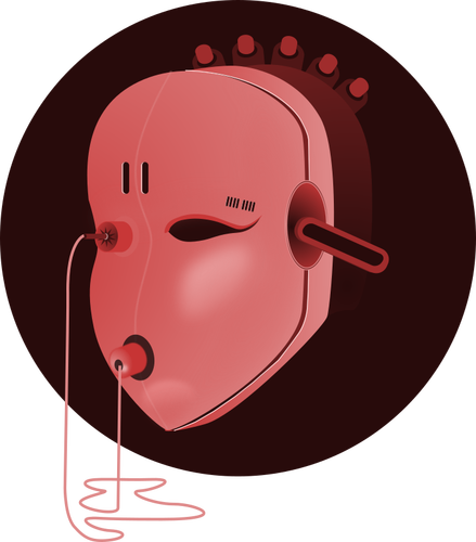 Růžový robota tvář