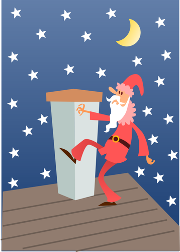 Santa Claus on the roof vector