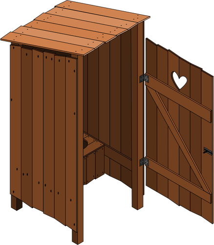 Dřevěné latríny otevřené vektorový obrázek