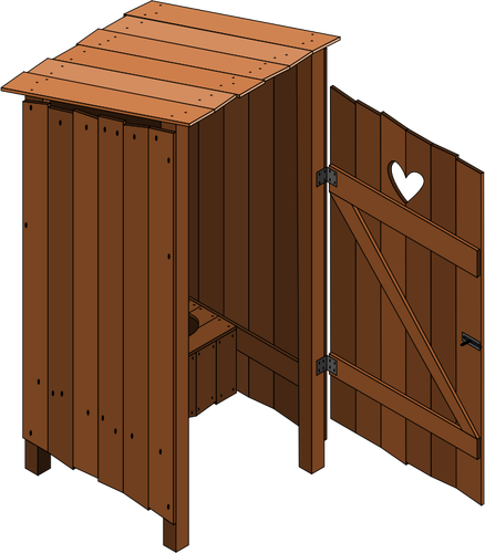 Hout latrine open vector afbeelding