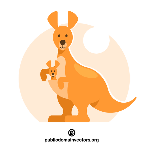 Kangaroo with offspring