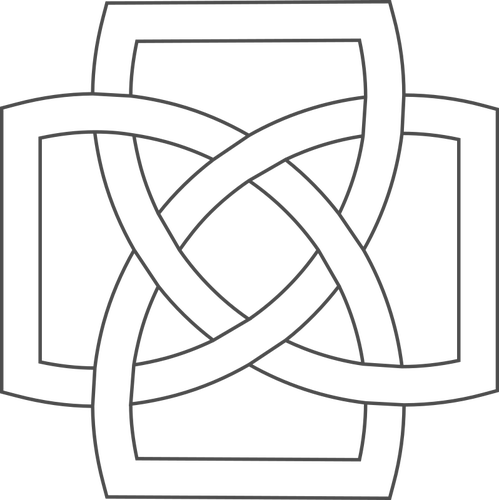 Illustration of simple square shaped Irish clover design