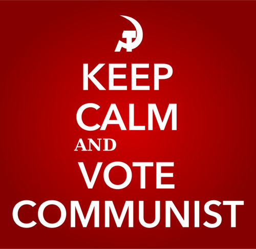 Keep calm and vote communist sign vector image