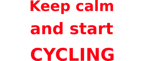 الحفاظ على الهدوء والبدء في ركوب الدراجات الأحمر والأبيض علامة ناقلات الرسومات