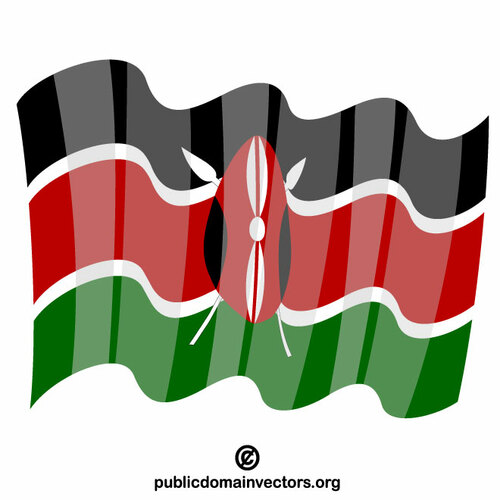 केन्या का झंडा लहराते हुए